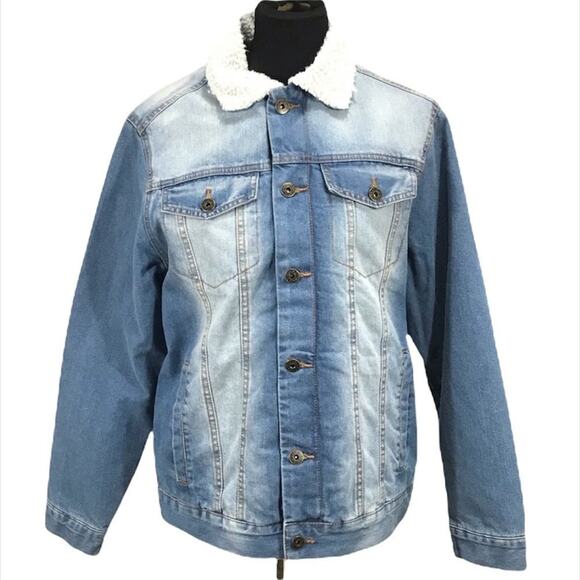 Brooklyn Cloth Fleece Lined Denim Jacket Blue Medium